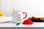 Mug With Lid Spoon  Xmas Cute Ceramic Mug