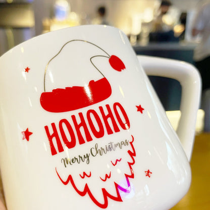 Christmas Ceramic Cup Mug With Cover With Spoon Coffee Cup