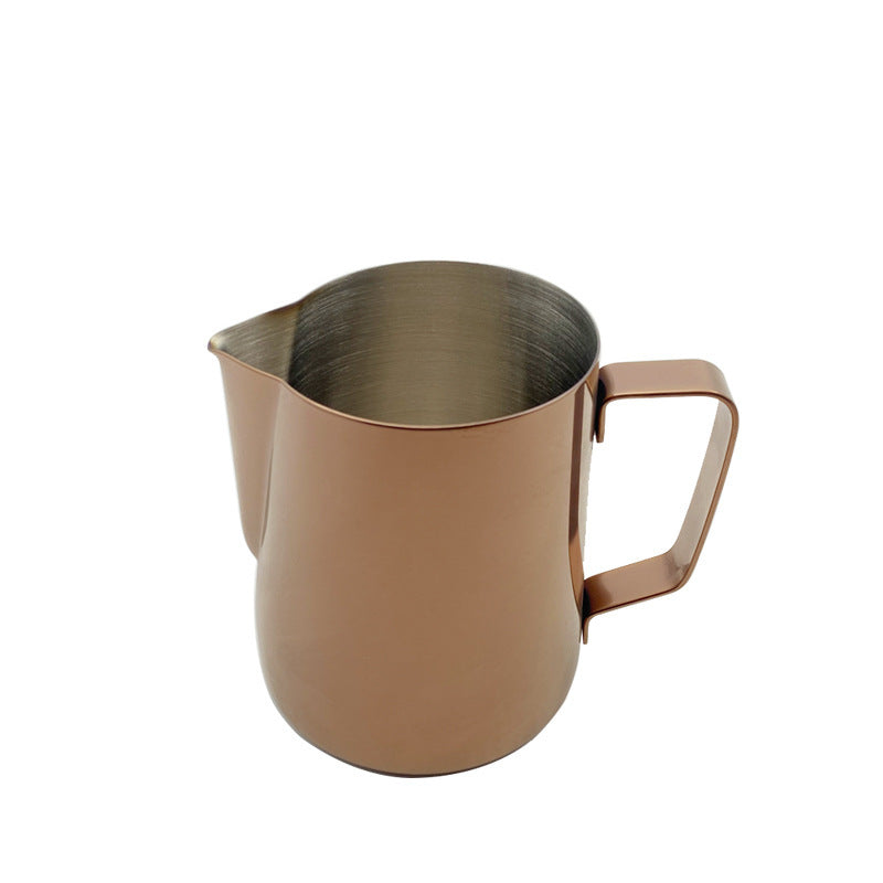 Stainless Steel Milk Frothing Pitcher with Mouth Etched Design
