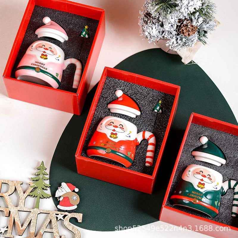 Creative Cartoon Santa Claus Cup Ceramic Cup Christmas Holiday Gift Hand-painted Water Cup Souvenir Mug