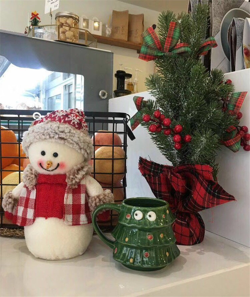 New Creativity Christmas Tree Mug Cute Milk Coffee Ceramics Cup