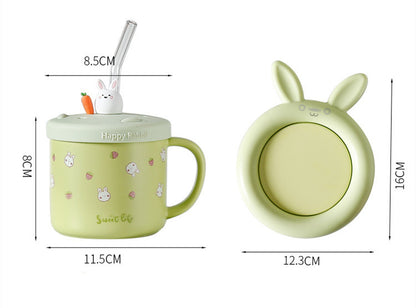 55 Degree Warm Cup Creative Ceramic Mug With Lid Insulation
