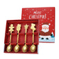 Stainless Steel Tableware Cartoon Gingerbread Man Coffee Spoon Christmas Spoon Gift Box