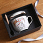 Ceramic Cup Gift Set with Lid, Large Capacity and Spoon Set in Gift Box