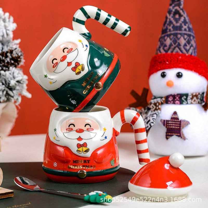 Creative Cartoon Santa Claus Cup Ceramic Cup Christmas Holiday Gift Hand-painted Water Cup Souvenir Mug