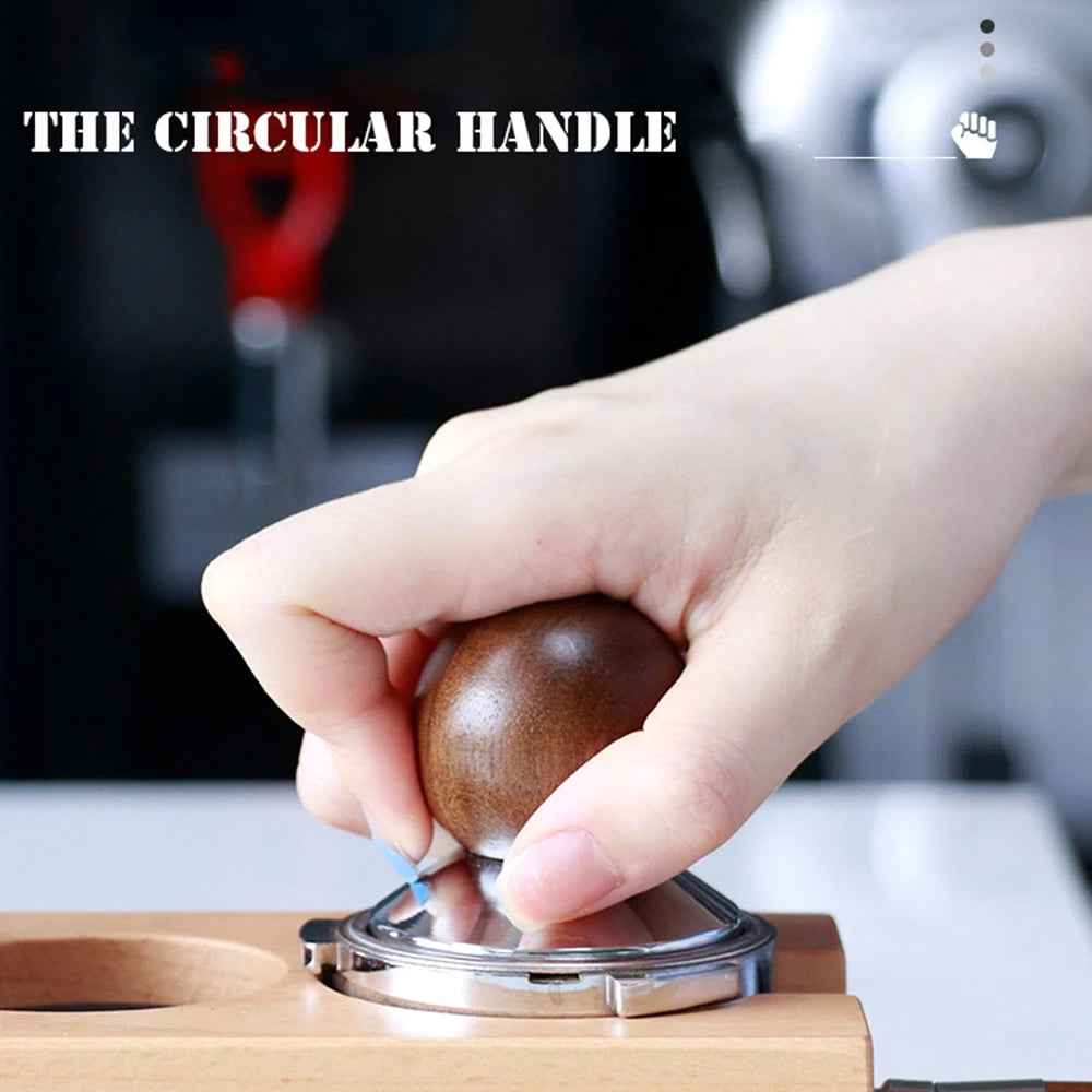 Round Coffee Tamper with Walnut and Beech Handle