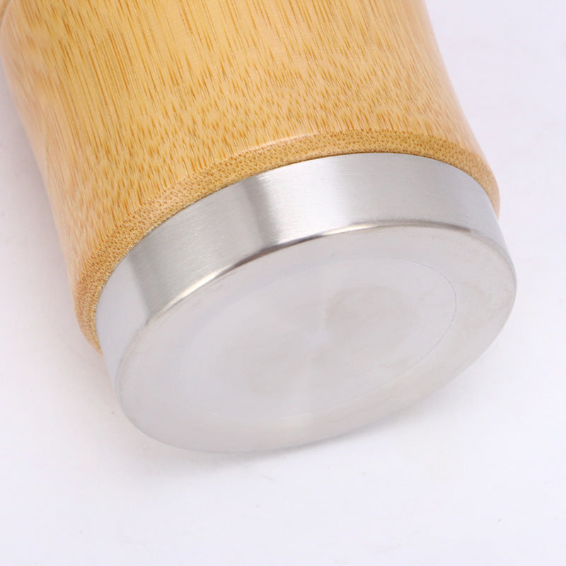 Stainless Steel Vacuum Flask - Eco-Friendly Bamboo Insulated Bottle for Sustainable Living