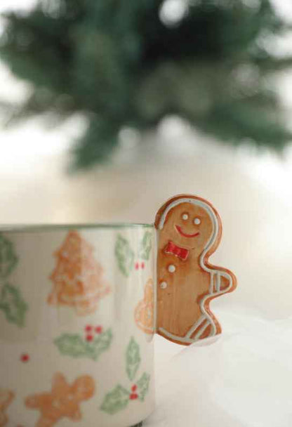 Cinnamon-flavored Christmas Hand-painted Gingerbread Man Ceramic Mug