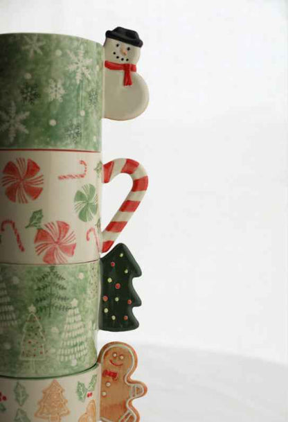 Cinnamon-flavored Christmas Hand-painted Gingerbread Man Ceramic Mug