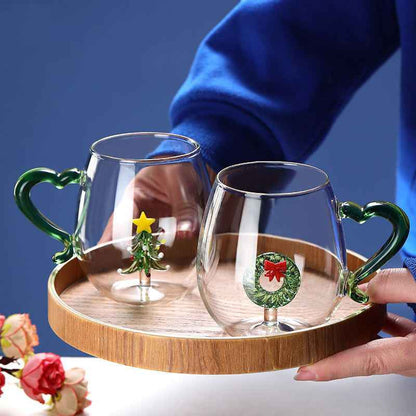 Creative Christmas Fashion Snowman Tree Glass Cup