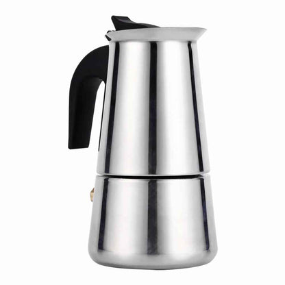 Premium Stainless Steel Moka Pot - Authentic Stovetop Espresso Maker for Rich Coffee Experience