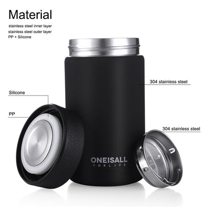 ONE IS ALL Men's 400ml Insulated Stainless Steel Mug - Vacuum Flask for Coffee, Wine & Water
