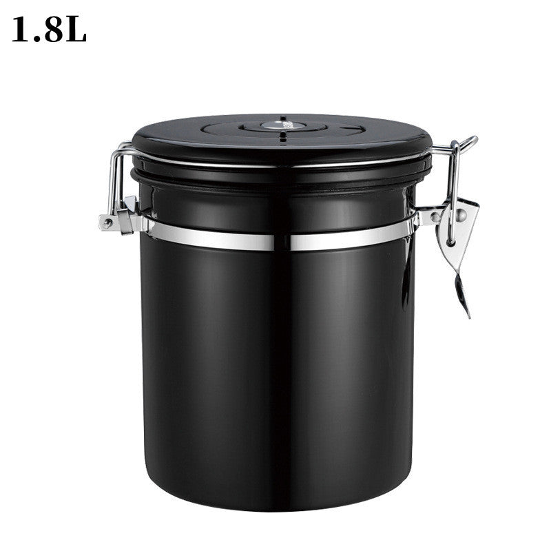 304 Stainless Steel Coffee Bean Storage Jar - Sealed Moisture-Proof Kitchen Storage for Tea and Cereal