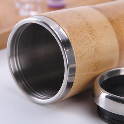 Natural Bamboo Vacuum Flask - Eco-Friendly Insulated Water Bottle