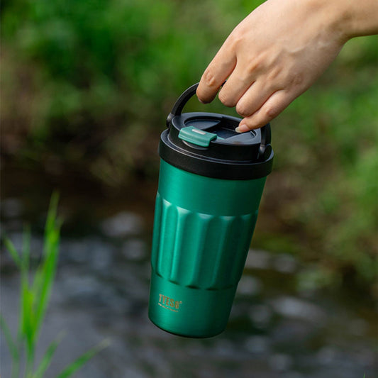 Retro Stainless Steel Coffee Mug - Portable Metal Travel Cup