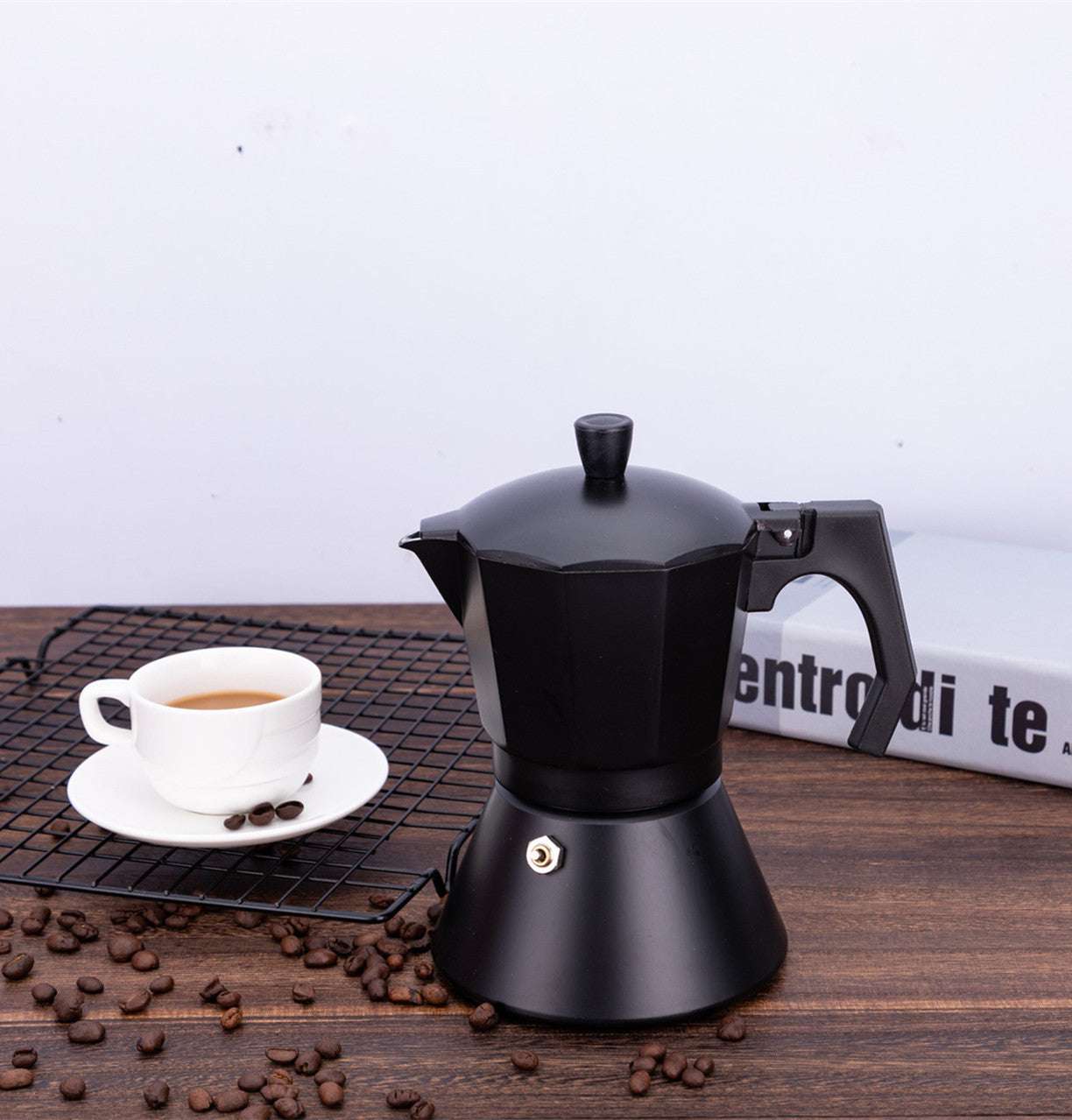 Classic Italian-Style Moka Pot - Stovetop Espresso Maker