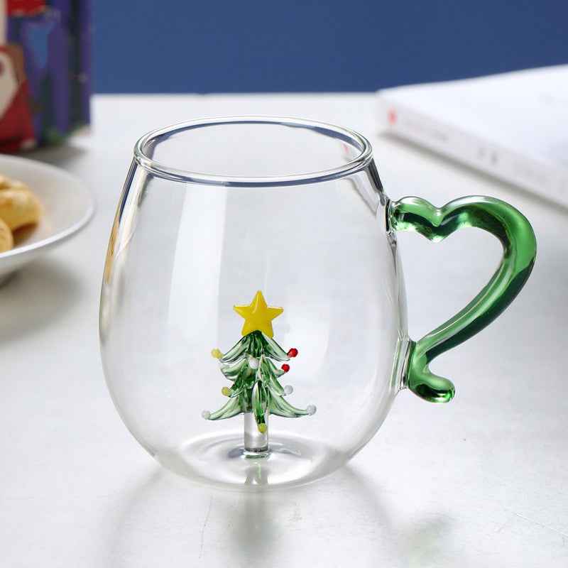 Creative Christmas Fashion Snowman Tree Glass Cup