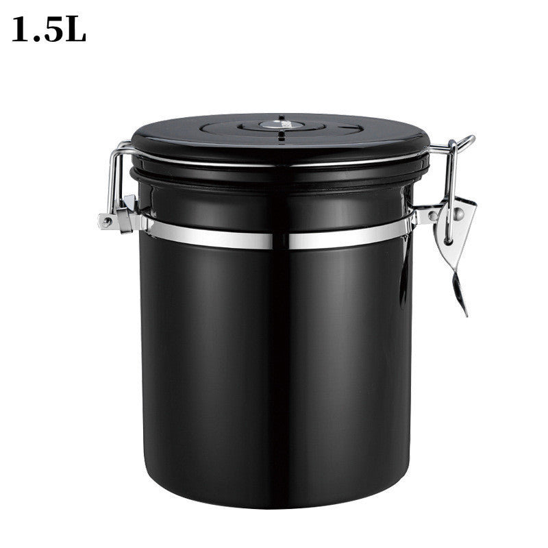 304 Stainless Steel Coffee Bean Storage Jar - Sealed Moisture-Proof Kitchen Storage for Tea and Cereal