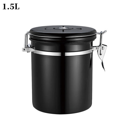 304 Stainless Steel Coffee Bean Storage Jar - Sealed Moisture-Proof Kitchen Storage for Tea and Cereal