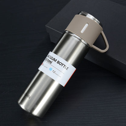 Travel Coffee Insulated Thermos with Cup - Hot & Cold Beverage Companion