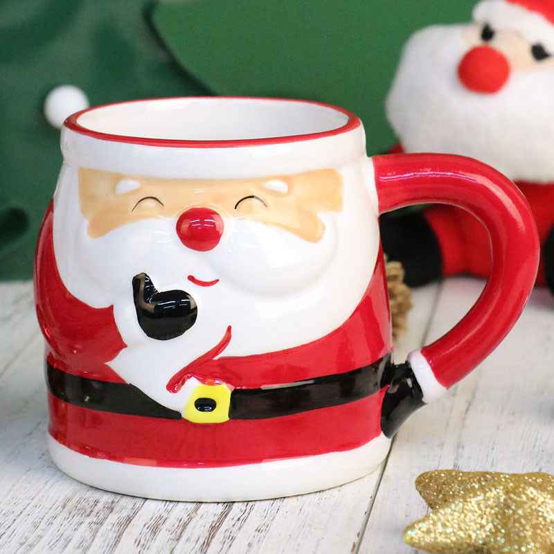 Santa Claus Ceramic Cup Cartoon 3D Hand-painted