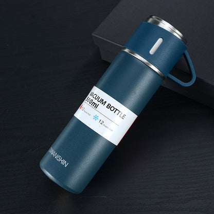 Travel Coffee Insulated Thermos with Cup - Hot & Cold Beverage Companion