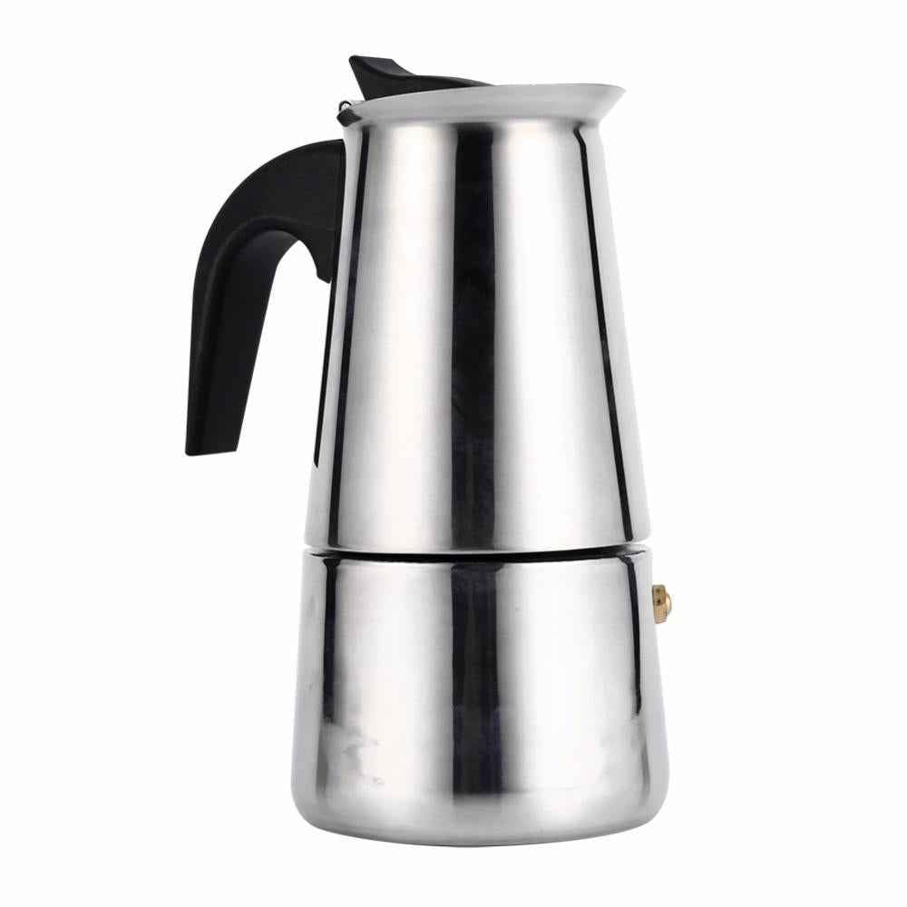 Premium Stainless Steel Moka Pot - Authentic Stovetop Espresso Maker for Rich Coffee Experience