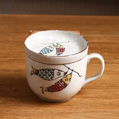 Ceramic Cup Gift Set with Lid, Large Capacity and Spoon Set in Gift Box