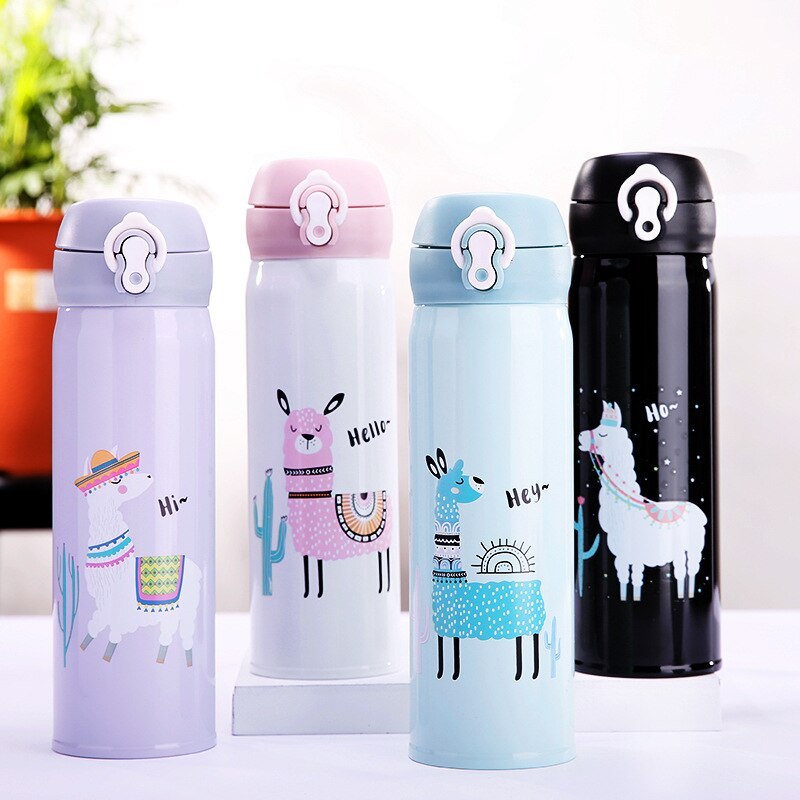 Stainless Steel Vacuum Flask for Kids and Adults - Cartoon Design