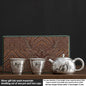 Silver Gilded Chinese Tea Set Gift Box