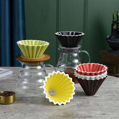 Origami Ceramic Coffee Dripper - Pour Over Coffee Cone