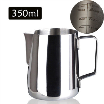 Stainless Steel Milk Frothing Pitcher with Mouth Etched Design