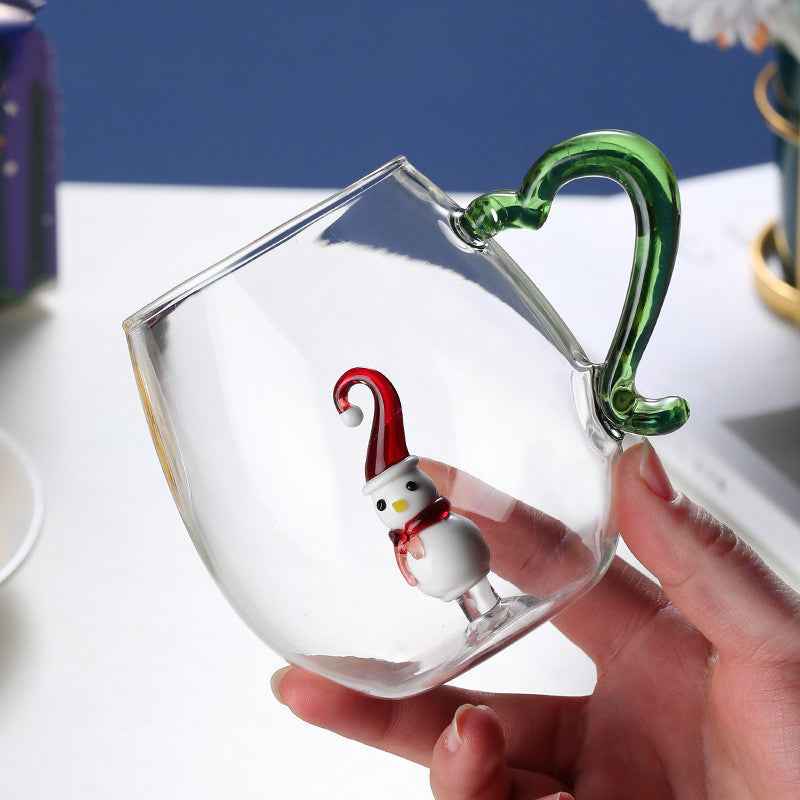 Creative Christmas Fashion Snowman Tree Glass Cup