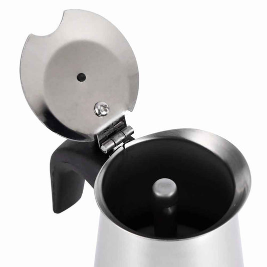 Premium Stainless Steel Moka Pot - Authentic Stovetop Espresso Maker for Rich Coffee Experience