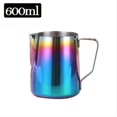 Stainless Steel Milk Frothing Pitcher with Mouth Etched Design