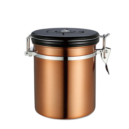 304 Stainless Steel Coffee Bean Storage Jar - Sealed Moisture-Proof Kitchen Storage for Tea and Cereal