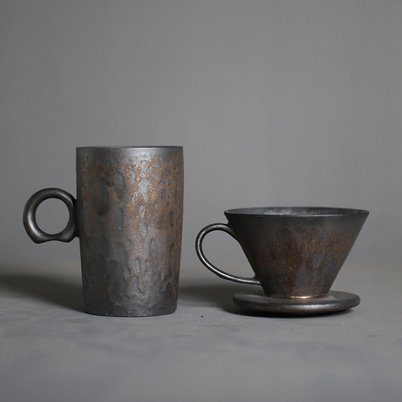 Manual Brew Hand-made Gilt Coffee Pot Set