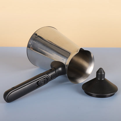Portable Stainless Steel Coffee Pot with Foldable Handle for Easy Brewing