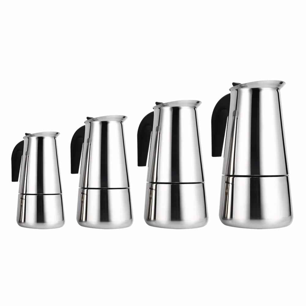 Premium Stainless Steel Moka Pot - Authentic Stovetop Espresso Maker for Rich Coffee Experience