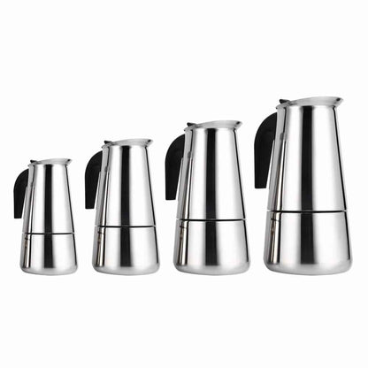 Premium Stainless Steel Moka Pot - Authentic Stovetop Espresso Maker for Rich Coffee Experience