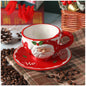 Three-dimensional Hand-painted Santa Claus Ceramic Coffee Set Suit