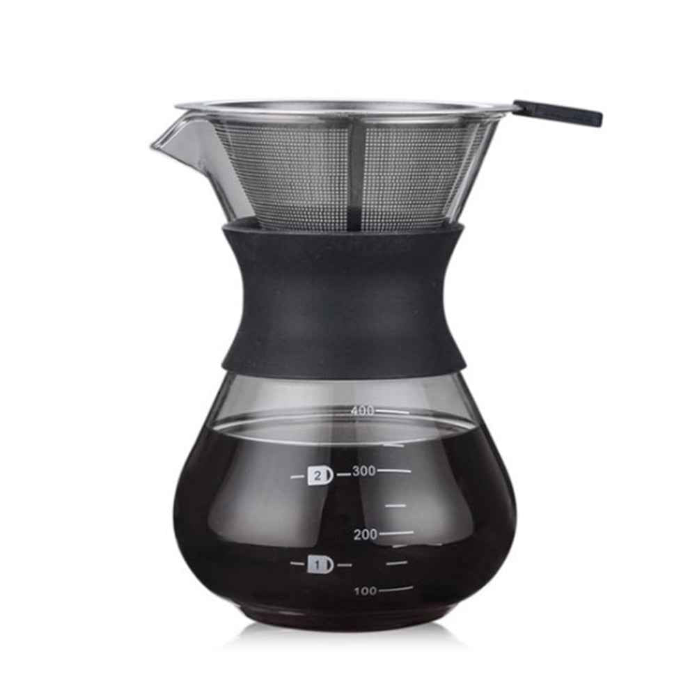 200ml/400ml Stainless Steel Coffee Filter - Reusable Paperless Pour Over Dripper Brewing Tool