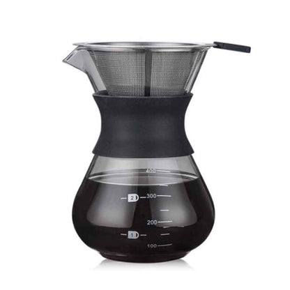200ml/400ml Stainless Steel Coffee Filter - Reusable Paperless Pour Over Dripper Brewing Tool