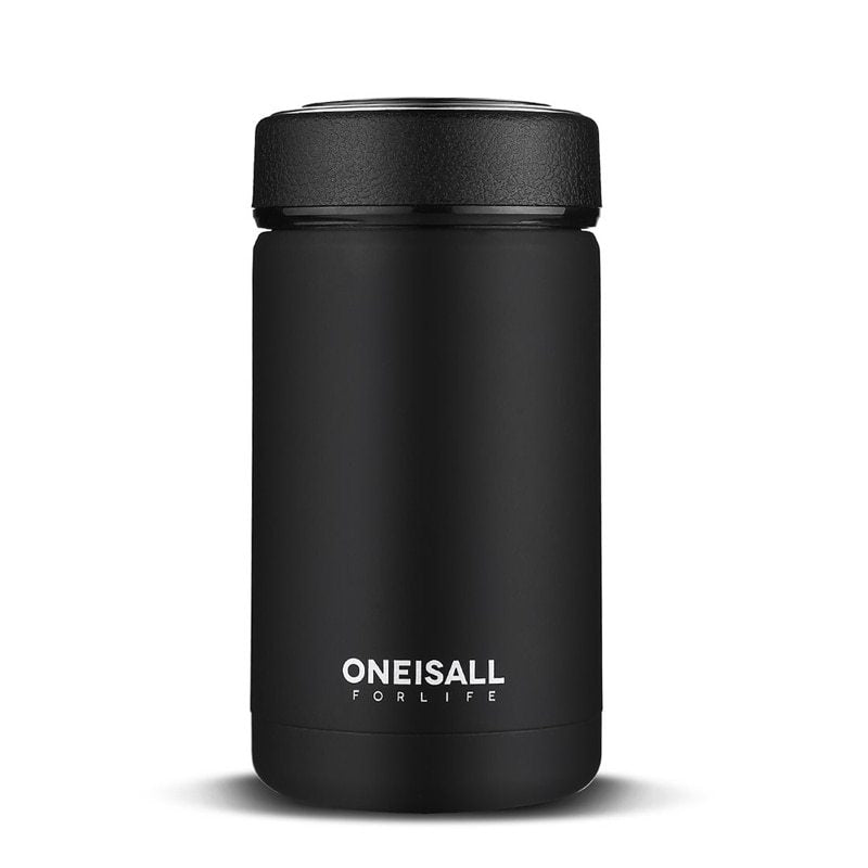 ONE IS ALL Men's 400ml Insulated Stainless Steel Mug - Vacuum Flask for Coffee, Wine & Water