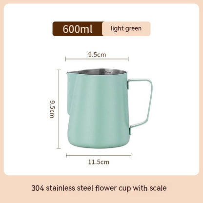 Frothing Pitcher with V-Shaped Pointed Design for Perfect Milk Froth
