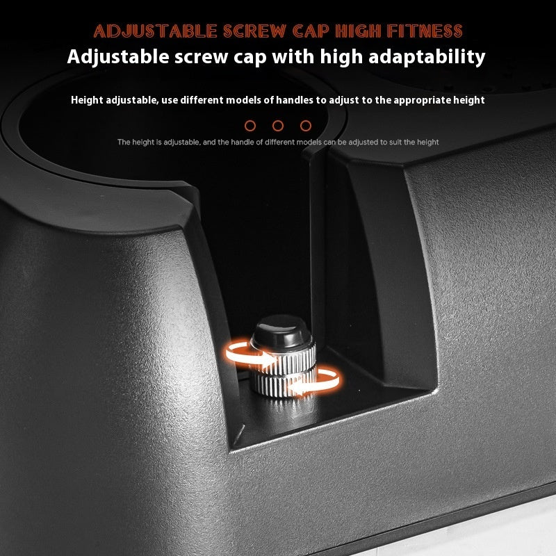 Adjustable screw cap on a fitness device with text indicating high adaptability.