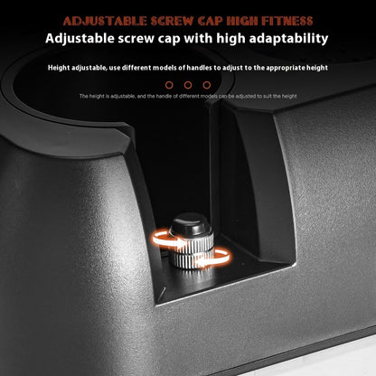 Adjustable screw cap on a fitness device with text indicating high adaptability.