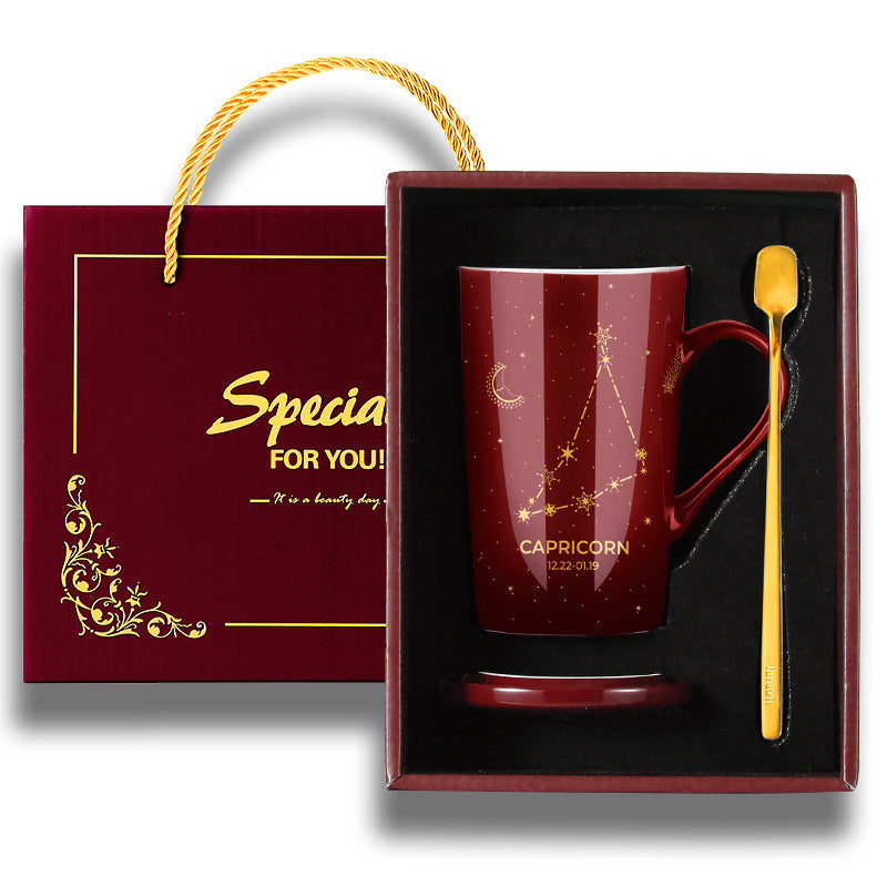 Gift Box with Coffee Cup and Spoon for Milk Coffee Lovers