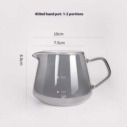 Handmade Coffee Dripper with Borosilicate Glass Filter Cup Set