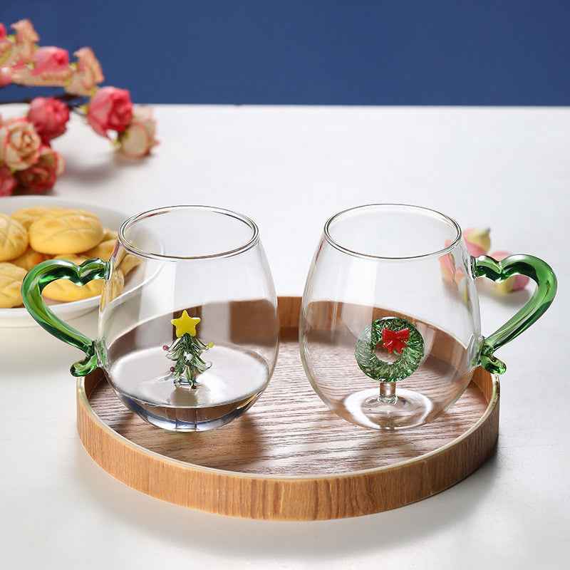 Creative Christmas Fashion Snowman Tree Glass Cup